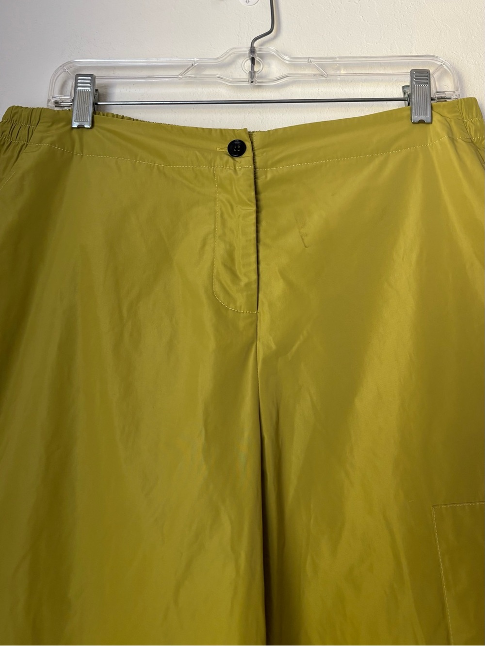 Sun Kim Parachute Pants Size Large Chartreuse Artsy Lagenlook Travel Packable - Picture 3 of 10